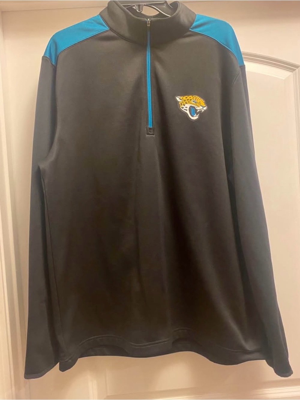 Jacksonville Jaguars Black & Teal Quarter-Zip Pullover XL EUC
